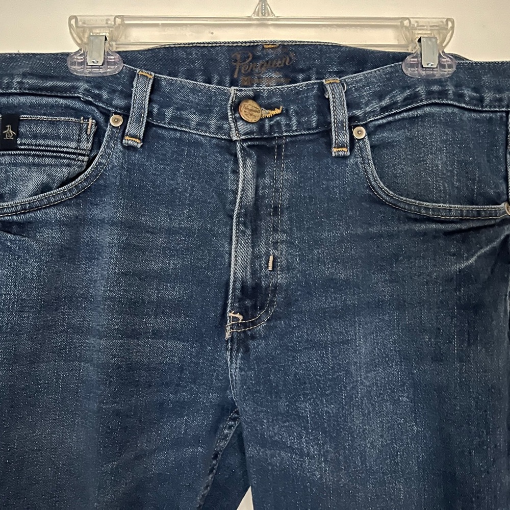 Original Penguin Medium Wash Straight Denim Jeans 33x32 Made in Mexico